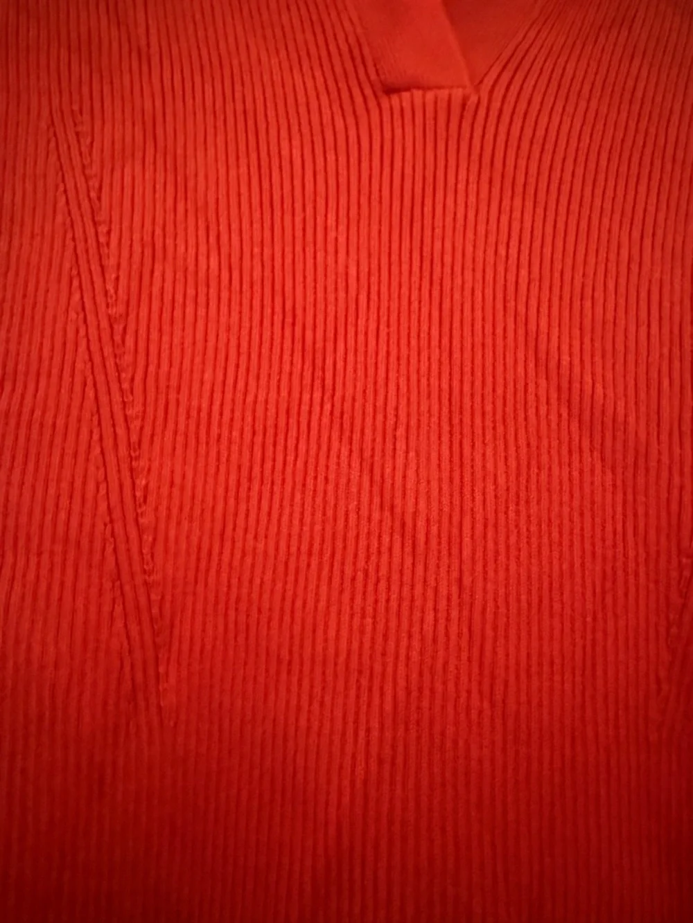 Zara Red Orange Ribbed Knit Mini Dress Polo Collar Bodycon Long Sleeve Medium - Picture 3 of 11